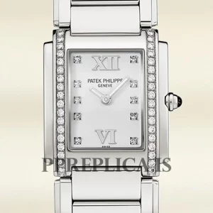 Replica Patek Philippe Twenty-4 27mm 4910/10A-011 Ladies Silver-tone Bracelet