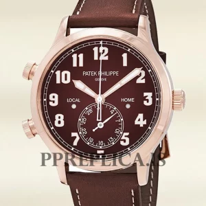 Replica Patek Philippe Complications 5524R-001 Men 43mm Brown Dial Leather Strap