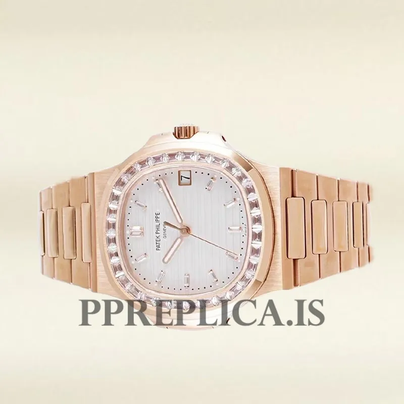 Replica Patek Philippe Nautilus 5711 40mm Men Rose Gold-tone White Dial - Image 3