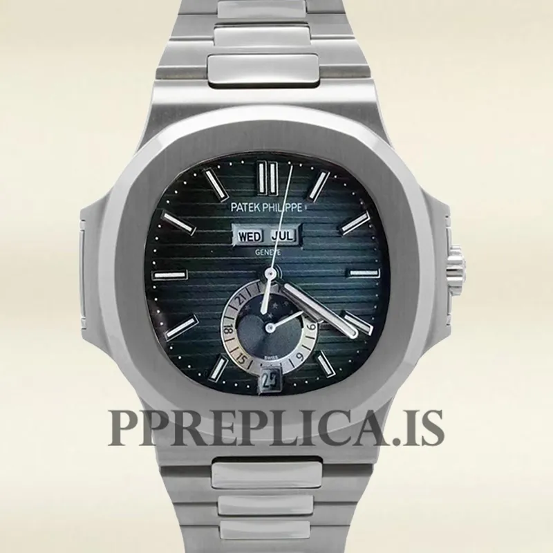 Fake Patek Philippe Nautilus Men's 5726/1A-014 40mm Silver-tone Bracelet - Image 2