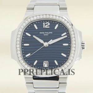 Fake Patek Philippe Nautilus 32mm 7118/1200A-001 Ladies Silver-tone