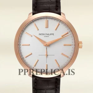 Replica Patek Philippe Calatrava 43mm Men's 5123R-001 White Dial Leather Strap