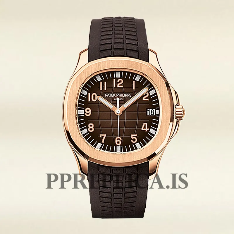 Replica Patek Philippe Aquanaut 5167R-001 40mm Men's Brown Dial Rubber Band - Image 2