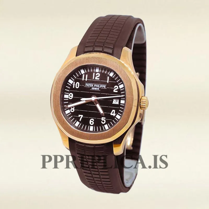 Replica Patek Philippe Aquanaut 5167R-001 40mm Men's Brown Dial Rubber Band - Image 3