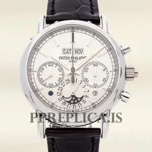 Replica Patek Philippe Grand Complications Men's 5204P-010 42mm White Dial Leather Strap