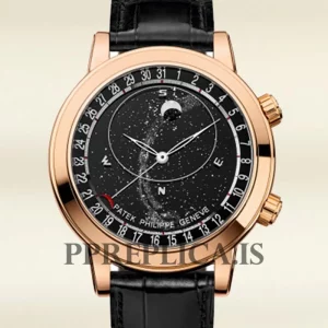 Fake Patek Philippe Grand Complications 44mm 6102R/001 Men's Bracelet Rose Gold-tone