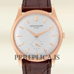 Patek Philippe Replica Calatrava 5196R-001 40mm Men's Rose Gold-tone/Gold-tone White Dial