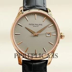 Fake Patek Philippe Calatrava 40mm 5227J-001-2 Men's Leather Strap