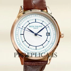 Patek Philippe Replica Calatrava Men's 5296R-001 40mm White Dial Rose Gold-tone/Gold-tone