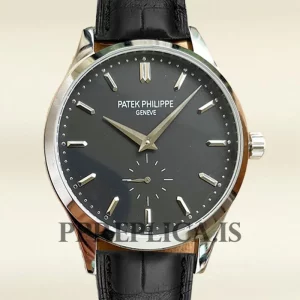 Patek Philippe Replica Calatrava CalatravaBKSL024 40mm Men's Leather Strap Black Dial