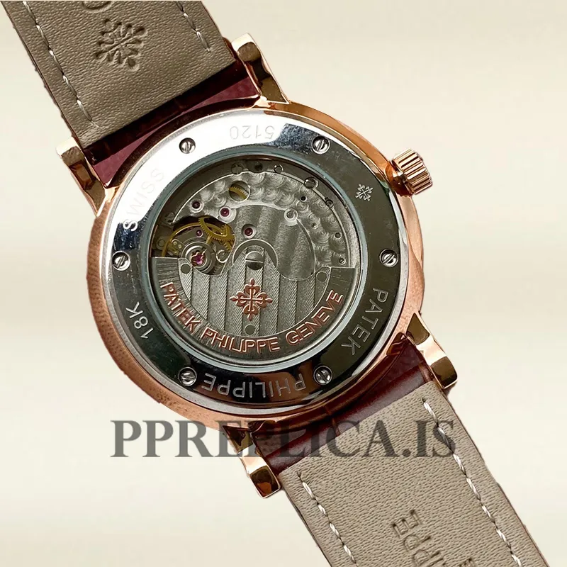 Patek Philippe Replica Calatrava CalatravaWRL007 40mm Men's Rose Gold-tone Leather Strap - Image 3