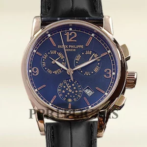 Patek Philippe Replica Complications 40mm ComplicationsBLSL023 Men's Leather Strap Rose Gold-tone